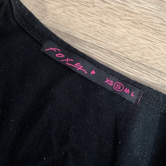 Vintage Foxy Jeans Heart Glam V Neck Cropped Baby Tee - Picture 4 of 4